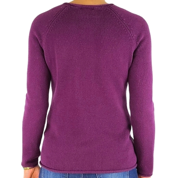 Eddie Bauer Cotton Knit Sweater Size XSmall Purple - Picture 3 of 5